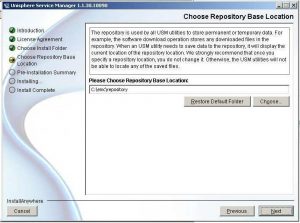 Figure 6 - Choose Repository Location