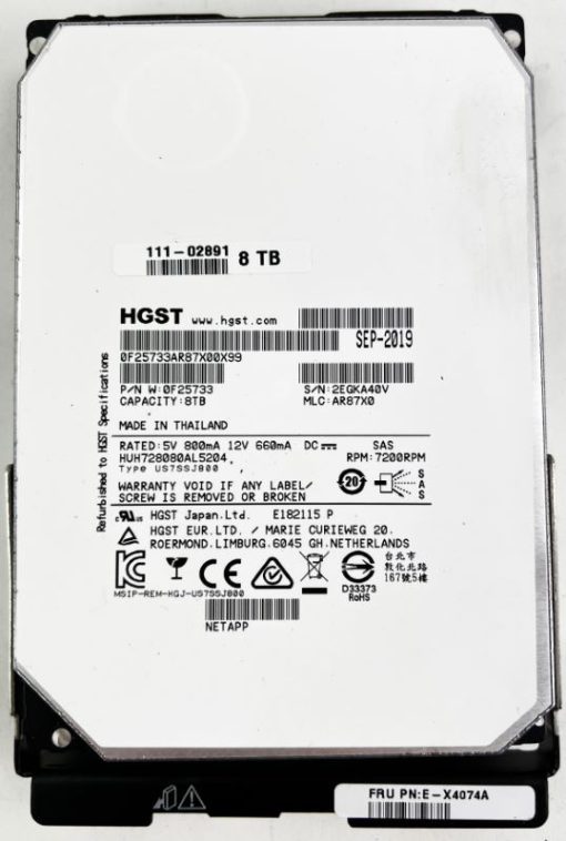 E-X4074A NetApp 8TB 7.2K SAS 3.5 HDD